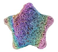 mookaitedecor Bismuth Ore Crystal Star Shaped Rainbow Ornament Healing Crystal Gift Home Decoration, Colourful Rock Beautiful Party Decor Crystal Stone Good Luck Desk Decoration