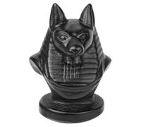mookaitedecor Black Obsidian Crystal Animal Ornament for Home Decor | Hand Carved Anu rystal Statue, Lucky Animals Egyptian God Jackal Bust Sculpture for Collectible Figurine