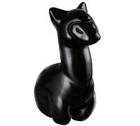 mookaitedecor Black Obsidian Crystal Cute Alpaca Figurine Ornament Party Decor Gift, Healing Crystal Semi Precious Gemstone Pocket Animal Llama Carvings for Good Luck Room Desk Micro Landscape Decor