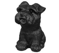 mookaitedecor Black Obsidian Crystal Dog Ornament Black Schnauzer Dog Figurine, Small Schnauzer Gift Puppy Statue Healing Crystal Dog Gift for Dog Lovers Carved Crystal Animal Cute Black Room Decor