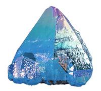 mookaitedecor Blue Titanium Quartz Crystal Irregular Crystal Point Wand Clear Quartz Healing Crystal Cluster Specimen Rare Crystals and Gemstones Gift Colorful Blue Crystal Rock Room Decor