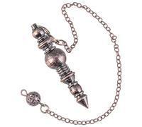 mookaitedecor Bronze Scepter Metal Dowsing Pendulum for Divination Scrying Reiki Healing Spiritual Room Decor Wiccan Pagan Supplies Witchcraft Gift, Copper Brown Plated Brass Vintage Dowsing Pendulum