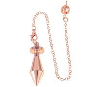 mookaitedecor Bullet Shaped Metal Dowsing Pendulum for Divination Scrying Reiki Healing Spiritual Room Decor Gift, Rose Gold Plated Brass Decorative Dowsing Pendulum