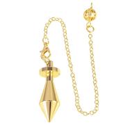 mookaitedecor Bullet Shaped Metal Dowsing Pendulum for Divination Scrying Reiki Healing Spiritual Room Decor Gift, Gold Plated Brass Decorative Dowsing Pendulum