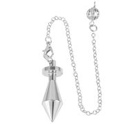 mookaitedecor Bullet Shaped Metal Dowsing Pendulum for Divination Scrying Reiki Healing Spiritual Room Decor Gift, White Gold Plated Brass Decorative Dowsing Pendulum
