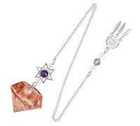 mookaitedecor Carnelian Resin Crystal Point Gemstone Reiki Healing Pendulums for Dowsing Scrying Divination Meditation, Merkaba Star Dreamcatcher