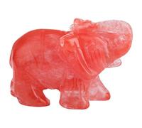 mookaitedecor Cherry Quartz Elephant Ornament Figurine,Healing Crystal Energy Gemstone Reiki Statue Home Decor,1.5 Inches