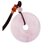 mookaitedecor Crystal Donut Stone Pendant Necklace with Adjustable Cord