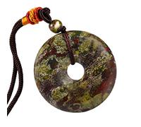 mookaitedecor Crystal Donut Stone Pendant Necklace with Adjustable Cord