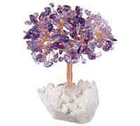 mookaitedecor Crystal Money Tree Figurine with Rock Quartz Cluster Base