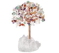 mookaitedecor Crystal Money Tree Figurine with Rock Quartz Cluster Base