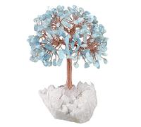 mookaitedecor Crystal Money Tree Figurine with Rock Quartz Cluster Base