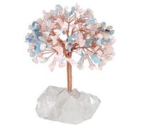 mookaitedecor Crystal Money Tree Figurine with Rock Quartz Cluster Base