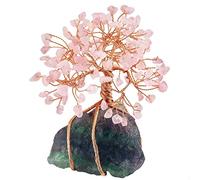 mookaitedecor Crystal Money Tree with Raw Stone Base Lucky Crystal Gifts