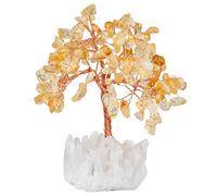 mookaitedecor Crystal Money Tree with Raw Stone Base Lucky Crystal Gifts