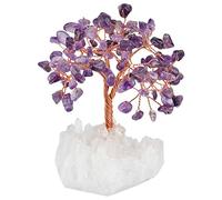 mookaitedecor Crystal Money Tree with Raw Stone Base Lucky Crystal Gifts