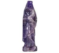 mookaitedecor Crystal Mother Mary Statue Madonna and Child Statue | Hand Carved Crystal Virgin Mary Holding Baby Sculpture, Praying Blessed Virgin Mary Statue for Home Decor, Amethyst