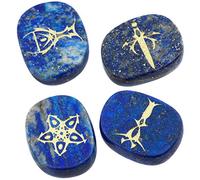 mookaitedecor Crystal Stones Polished Chakra Engraved Tarot Symbols Set