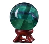 mookaitedecor Fluorite Crystal Ball with Stand 41-50mm Small Healing Crystal Ball Gift Purple Green Crystal Sphere Witchcraft Crystal Ball Crystals and Gemstones Ball Witchy Gift Ball Room Decor