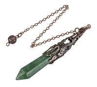 mookaitedecor Green Aventurine Crystal Pendulum for Divination Dowsing, 6 Faceted Hexagonal Pointed Stone Pendant Pendulum for Balancing Wicca Meditation