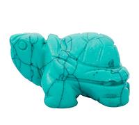 mookaitedecor Green Howlite Turquoise Crystal Turtle Tortoise Statue Sculpture, Small Healing Stone Turtle Gift Reiki Pocket Gemstone Lucky Charm Ornament Desk Decor Figurines 1.5 Inch