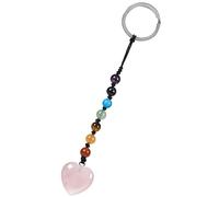 mookaitedecor Healing Crystal Keychain Heart Shaped Pendant for Women