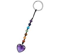 mookaitedecor Healing Crystal Keychain Heart Shaped Pendant for Women