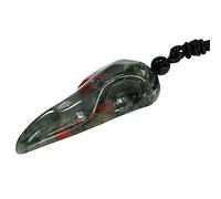 mookaitedecor Healing Crystal Long Raven Skull Pendant Necklace