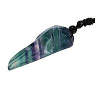 mookaitedecor Healing Crystal Long Raven Skull Pendant Necklace