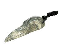 mookaitedecor Healing Crystal Long Raven Skull Pendant Necklace