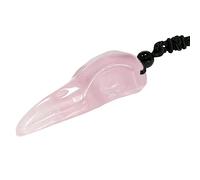 mookaitedecor Healing Crystal Long Raven Skull Pendant Necklace