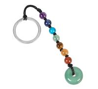 mookaitedecor Healing Crystal Lucky Round Donut Keychain for Men Women