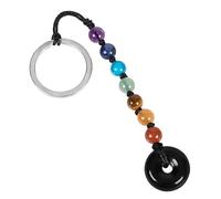 mookaitedecor Healing Crystal Lucky Round Donut Keychain for Men Women