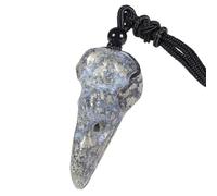 mookaitedecor Healing Crystal Raven Skull Pendant Necklace for Men Women