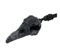 mookaitedecor Healing Crystal Raven Skull Pendant Necklace for Men Women