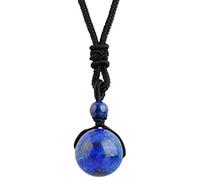 mookaitedecor Healing Crystal Round Stone Bead Pendant Adjustable Necklace