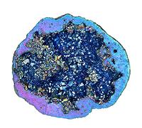 mookaitedecor Irregular Rainbow Aura Druzy Geode Titanium Coated Rock Quartz Crystal Geode, Natural Mineral Specimen Rainbow Ornament Colourful Crystal Stone Gifts for Friends Women Office Home Decor