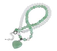 mookaitedecor Love Heart Crystal Stone Pendant Necklace for Women