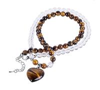 mookaitedecor Love Heart Crystal Stone Pendant Necklace for Women