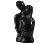 mookaitedecor Natural Black Obsidian Crystal Hugging Couple Statue Figurine Abstract Couple Sculpture Love Couple Ornament Healing Crystal Couple Gift for Anniversary Wedding Man and Woman Statue