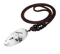 mookaitedecor Natural Black Rutilated Quartz Crystal Point Pendant Necklace for Women Men, Semi Precious Healing Stone Necklace Jewellery Gift for Women Men