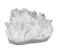 mookaitedecor Natural Clear Quartz Healing Crystal Cluster Druzy Geode Stone, White Raw Energy Crystal Gift Rock Mineral Collection Reiki Gemstone Specimen Home Decor(Approx 156-210g), Length 53-73mm