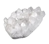 mookaitedecor Natural Clear Quartz Healing Crystal Cluster Druzy Geode Stone, White Raw Energy Crystal Gift Rock Mineral Collection Reiki Gemstone Specimen Home Decor(approx 485-736g), Length 63-115mm