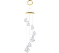 mookaitedecor Natural Clear Quartz Raw Crystal Wind Chime for Bedroom Porch Window Garden Indoor Outdoor Decor, Healing Crystal Art Hanging Ornament Reiki Wind Chime Gift Good Luck White Room Decor