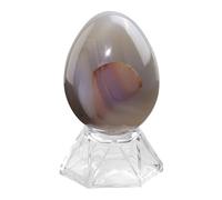 mookaitedecor Natural Crystal Egg Ornament with Acrylic Stand