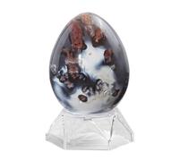 mookaitedecor Natural Crystal Egg Ornament with Acrylic Stand