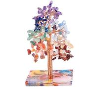 mookaitedecor Natural Crystal Money Tree with Agate Crystals Base