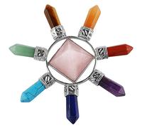 mookaitedecor Natural Crystal Pyramid Energy Stone Points Wands for Reiki