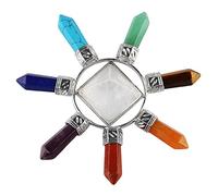 mookaitedecor Natural Crystal Pyramid Energy Stone Points Wands for Reiki