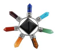 mookaitedecor Natural Crystal Pyramid Energy Stone Points Wands for Reiki